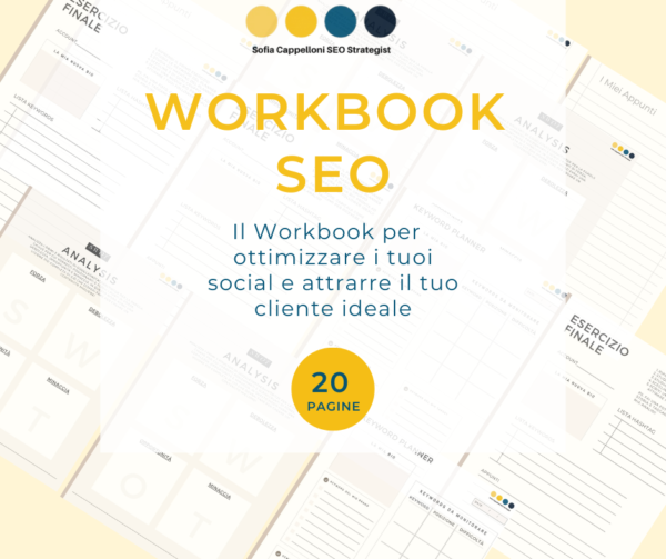 cover del workbook sulla seo e social